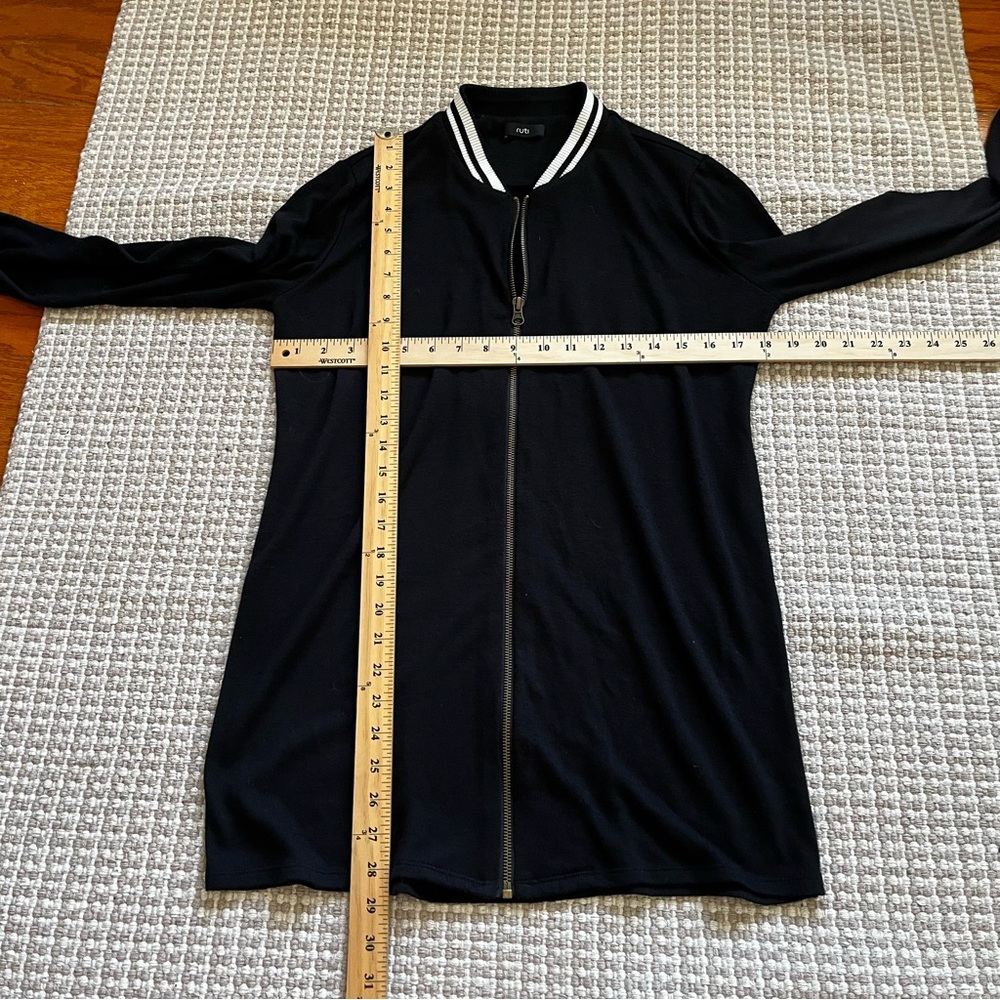 RUTI FULL ZIP SWEATER SPORTY ACADEMIA PREPPY MODERN MINIMALIST CHIC SOFT - Picture 4 of 6